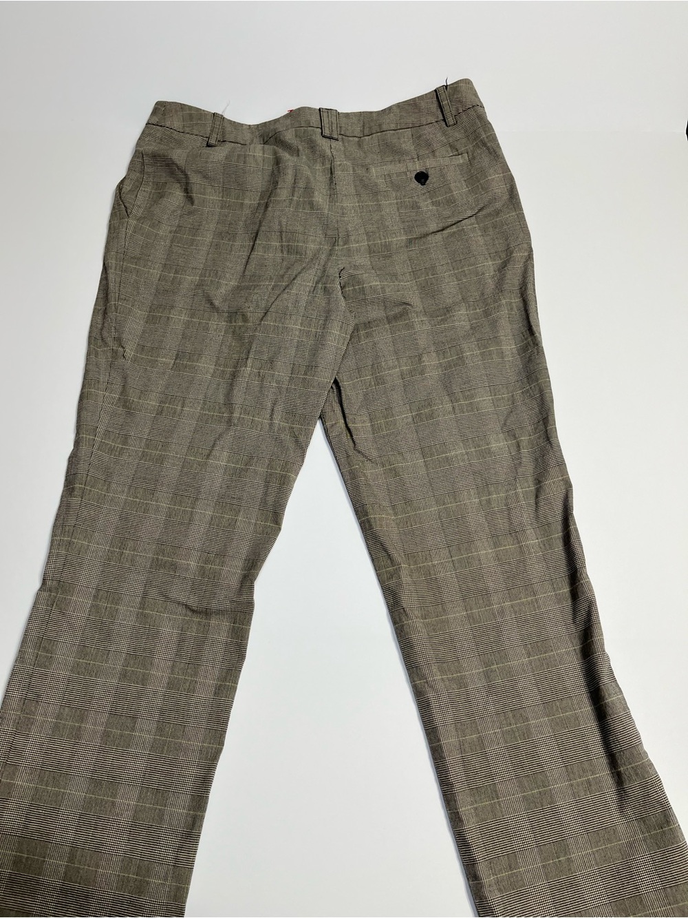 New York & Company Gray Plaid Dress Pants with Subtle Yellow Windowpane - Picture 2 of 4